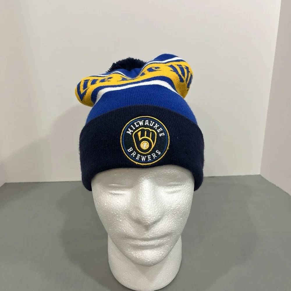 Milwaukee Brewers Beanie Adult One Size Blue‎ Hat Cap MLB Miller Lite Promo